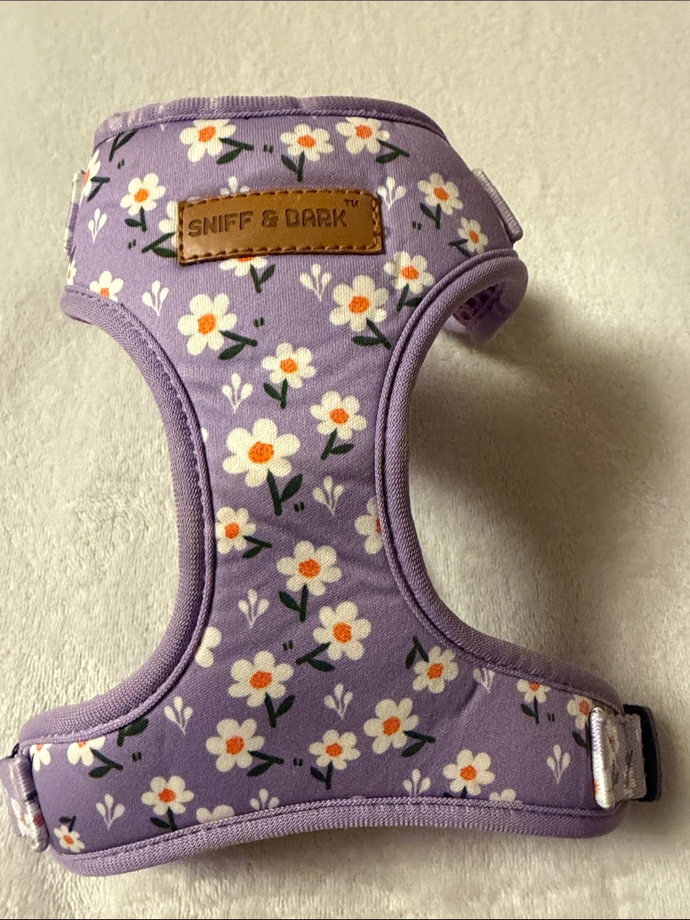 XS -Sniff and Bark- Purple Daisy Dog Harness